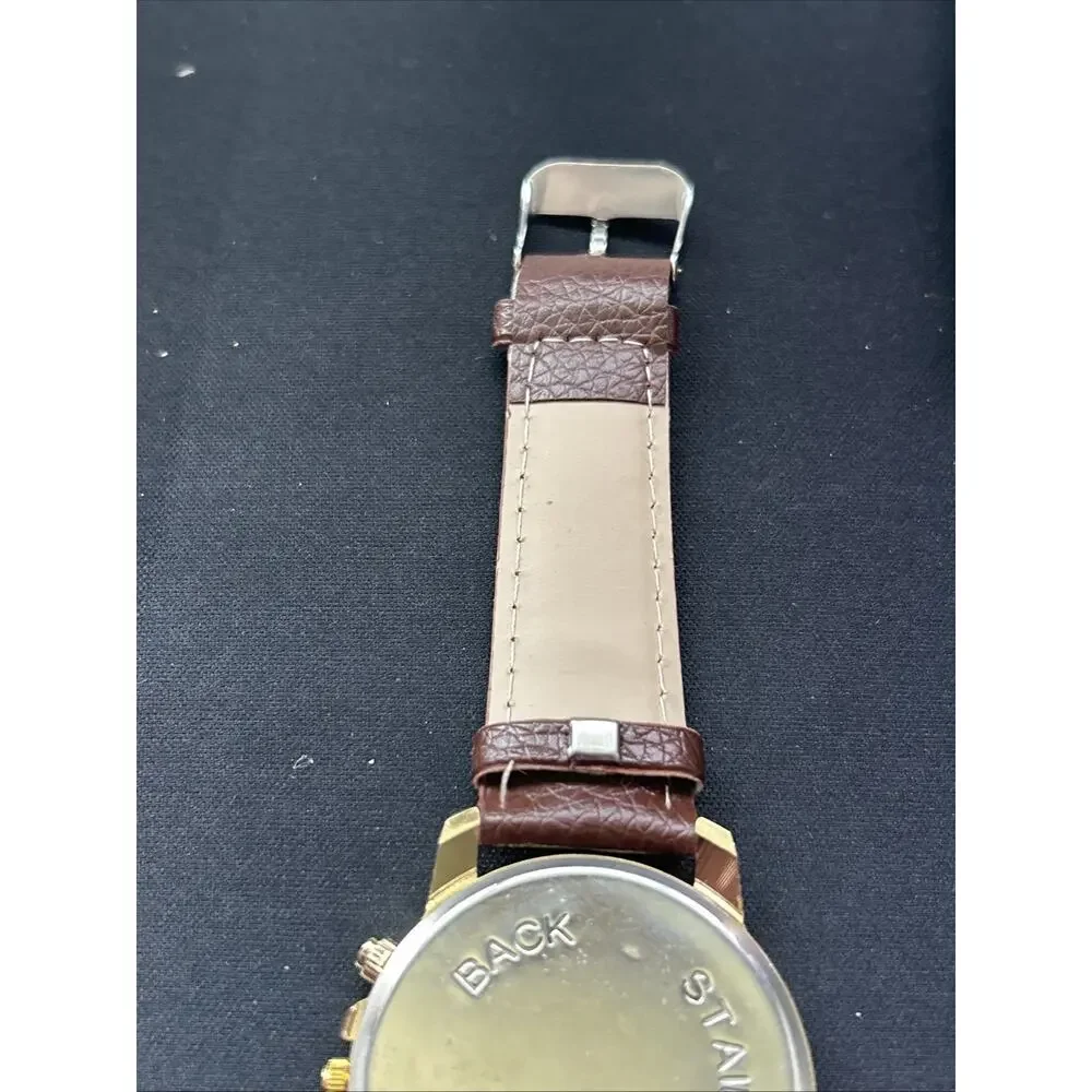 Geneva Platinum Gold Tone Brown Dial And Case Quartz Watch